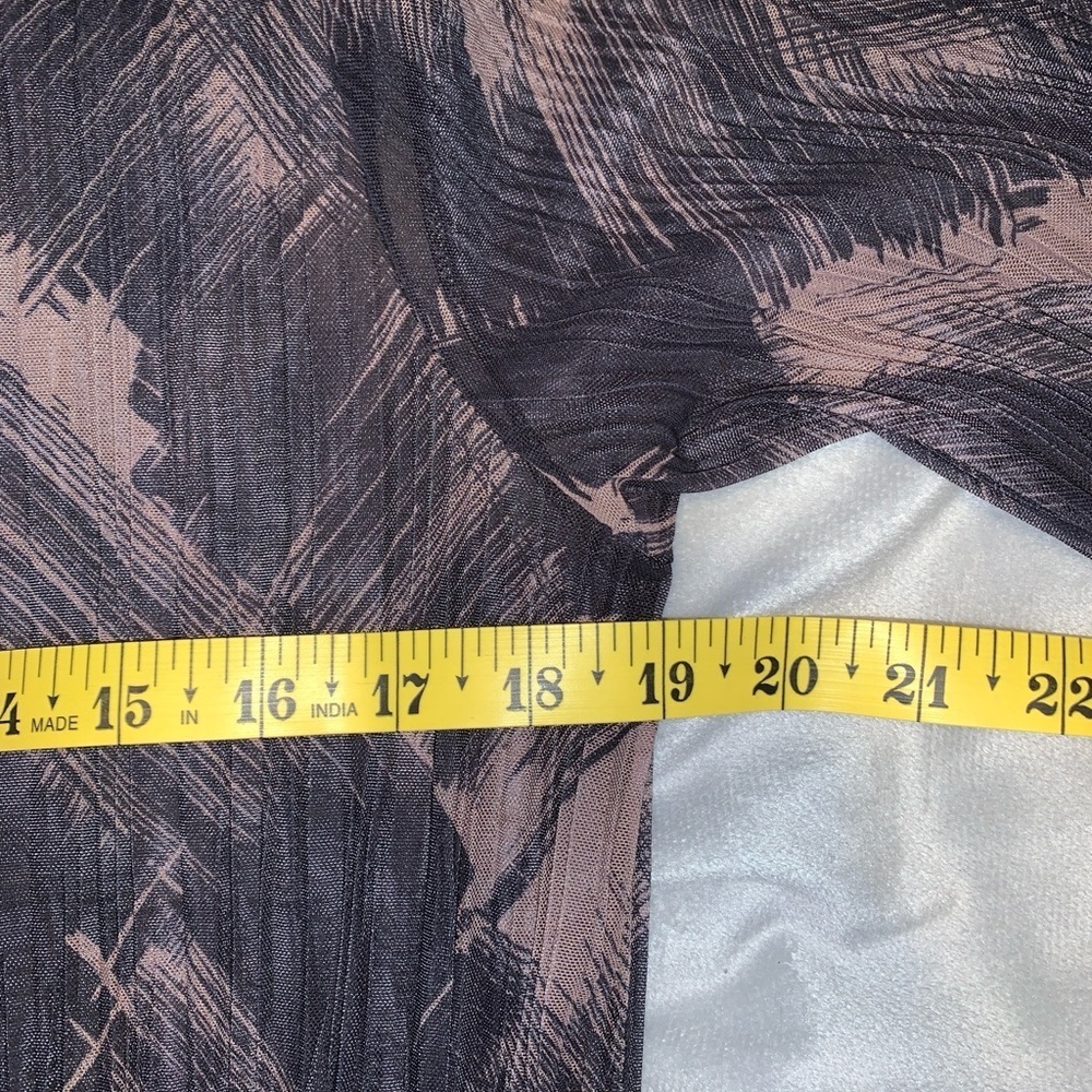 & Other Stories Black and tan Patterned Top pleated sheer maxi cover med - Picture 4 of 5